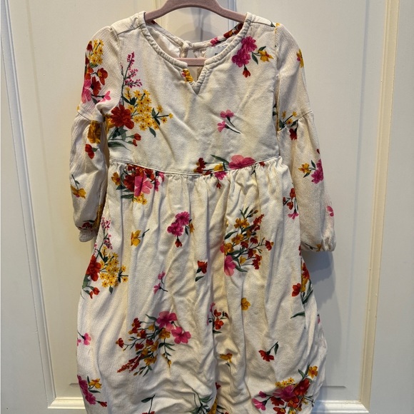 Old Navy 2T Girls White Multicolor Floral Long Sleeve Dress - Picture 1 of 4